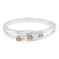 Anello in argento con Andalusite e Zaffiro Bianco