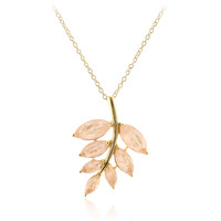 Collana in argento con Quarzo pesca pastello