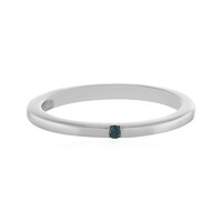 Anello in argento con Diamante Blu I2