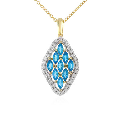 Collana in argento con Apatite Blu Neon