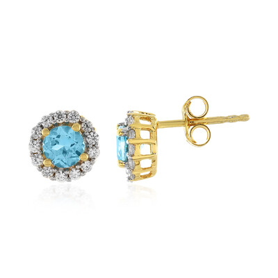 Orecchini in argento con Topazio Blu Svizzero