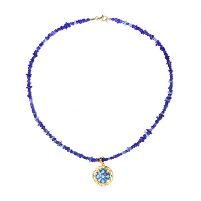 Collana in argento con Opale Blu dell'Etiopia (Riya)