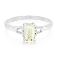 Anello placcato in platino con Kunzite Canarino