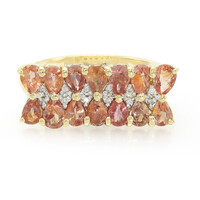Anello in oro con Zaffiro Padparadscha (non riscaldato)