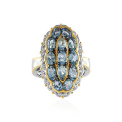 Anello in argento con Acquamarina della Tanzania (Gems en Vogue)