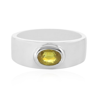 Anello in argento con Zaffiro Giallo del Madagascar