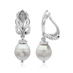 Orecchini con chiusura a clip in argento con Perla di Acqua Dolce (TPC)