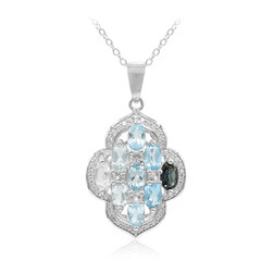 Collana in argento con Topazio Blu Londra