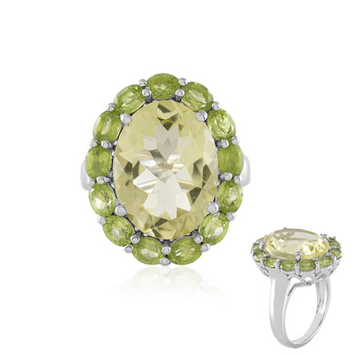 Anello in argento con Quarzo Limone