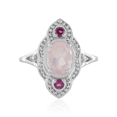 Anello in argento con Quarzo Rosa