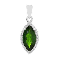 Ciondolo in argento con Diopside Russo