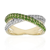 Anello in oro con Diopside Russo
