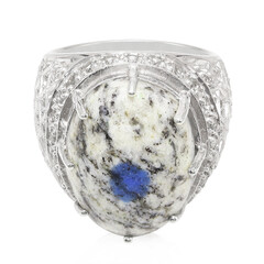 Anello da uomo in argento con Azzurrite del K2