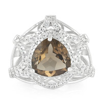 Anello in argento con Quarzo Fumè