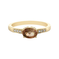 Anello in oro con Pietra del Sole dell'Oregon