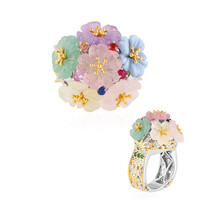 Anello in argento con Calcedonio Giallo (Gems en Vogue)