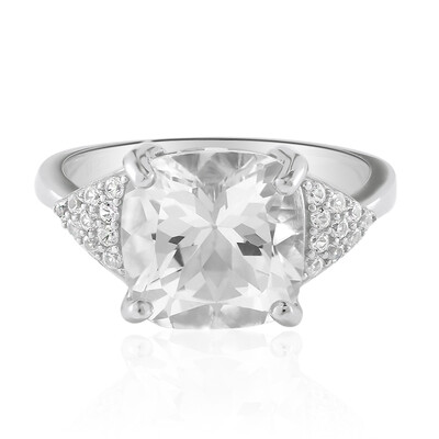 Anello in argento con Topazio Bianco