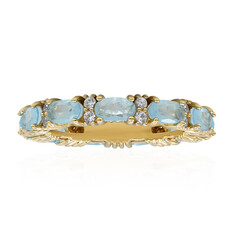 Anello in argento con Quarzo blu pastello