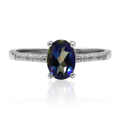 Anello in argento con Topazio Mistico Blu