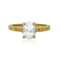 Anello in argento con Topazio Bianco