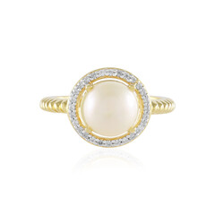 Anello in argento con Perla d'Acqua Dolce Bianca