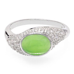 Anello in argento con Crisoprasio Imperiale