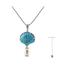 Collana in argento con Turchese Kingman Mohave Blu (Dallas Prince Designs)