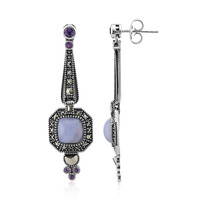 Orecchini in argento con Agata Lace Blu (Annette classic)