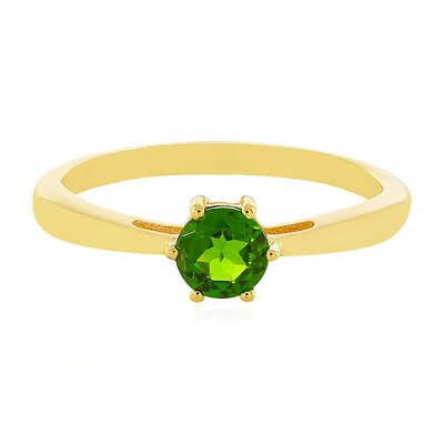 Anello in argento con Diopside Russo