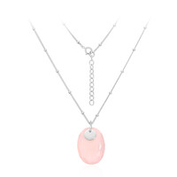 Collana in argento con Calcedonio Rosa