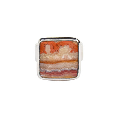 Anello in argento con Agata Lace