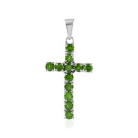 Ciondolo in argento con Diopside Russo