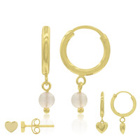 Orecchini in argento con Quarzo Rosa