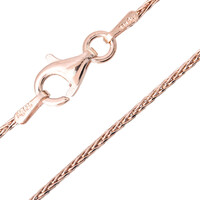 Catenina a treccia in argento 925 placcato oro rosa  - 45 cm - 3,4 g