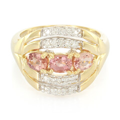 Anello in oro con Zaffiro Padparadscha (non riscaldato) (AMAYANI)