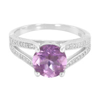 Anello in argento con Fluorite Spagnola Rosa