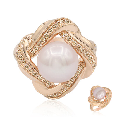 Anello in oro con Perla Ming Rosa Royal (TPC)