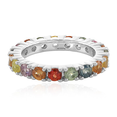 Anello in argento con Zaffiro Fancy