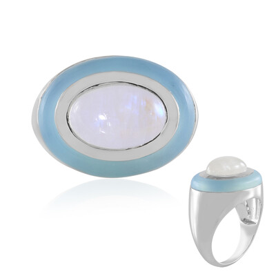 Anello in argento con Calcedonio Blu (KM by Juwelo)