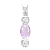Ciondolo in argento con Zaffiro Ceylon Rosa