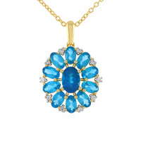 Collana in argento con Apatite Blu Neon
