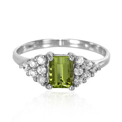 Anello placcato in platino con Tormalina Cuprian