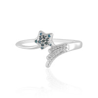Anello in argento con Diamante Blu SI1