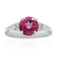 Anello in argento con Topazio Mistico Rosa Acceso