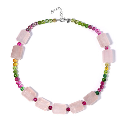 Collana in argento con Quarzo Rosa