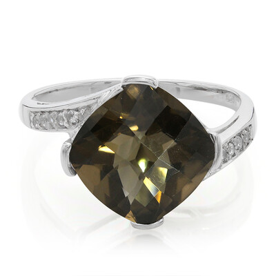 Anello in argento con Quarzo Fumè