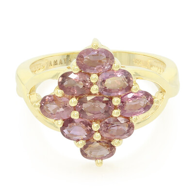 Anello in oro con Zaffiro Padparadscha (non riscaldato) (AMAYANI)