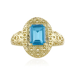Anello in oro con Topazio Blu Svizzero (Ornaments by de Melo)