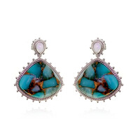 Orecchini in argento con Mosaico in Amazzonite (Dallas Prince Designs)