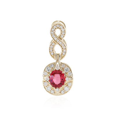 Ciondolo in oro con Spinello Rosso Nobile Luc Yen (AMAYANI)